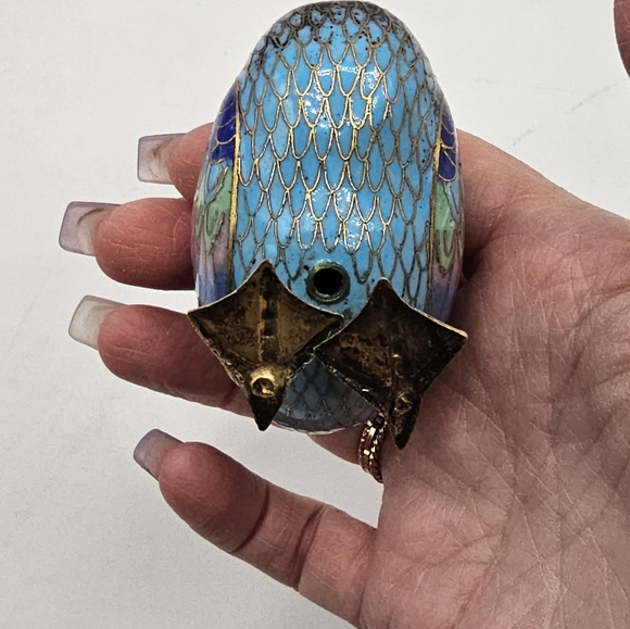 Vtg Cloissone Enameled Brass Duck - Picture 8 of 11